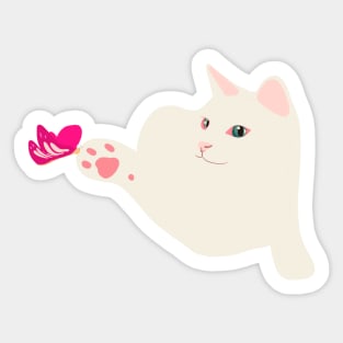 Cat and Butterfly Sticker